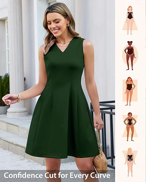 GRAPENT Summer Dresses for Women Elegant Classy Spring A Line Business Casual Work Graduation Cocktail Short Dress 2026