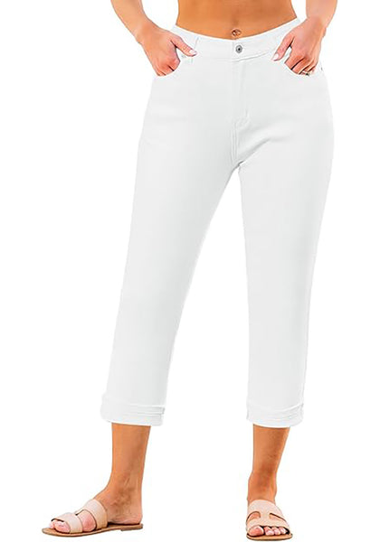 GRAPENT Capris Jeans for Women High Waisted Skinny Stretchy Denim Capri Pants Casual Cropped Jeggings Trousers