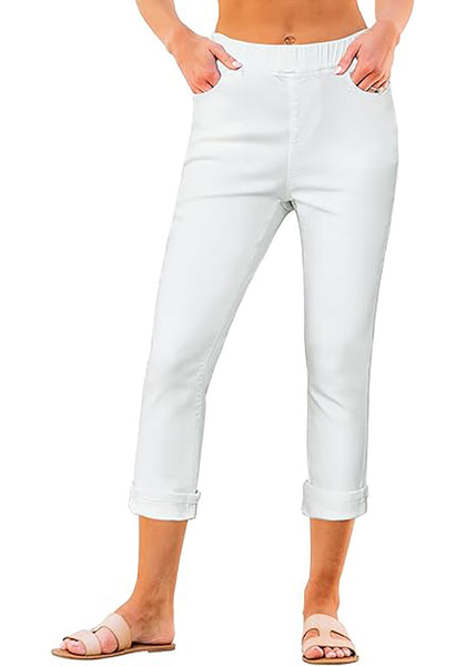 GRAPENT Pull On Jeans for Women High Waisted Skinny Capri Pants Trendy Stretch Denim Cropped Jeans Crop Jeggings Capris