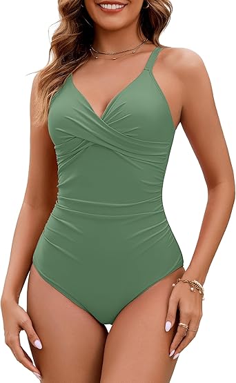 GRAPENT StrapCore One Piece Swimsuit Women Padded Twist Knot Bathing Suits Beach Modest Swimming Suits
