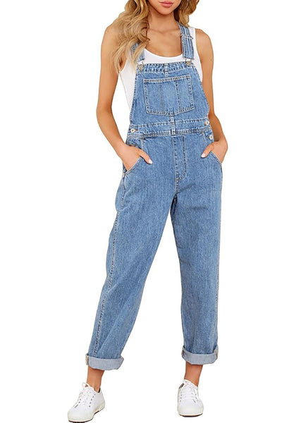 GRAPENT Overalls for Women Loose Fit Jean Denim Bib Jumpsuit Stretch Overall Pants