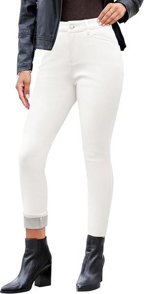 GRAPENT Fleece Lined Jeans for Women Trendy High Waisted Skinny Winter Stretchy Denim Pants Ankle Warm Thermal Jeggings