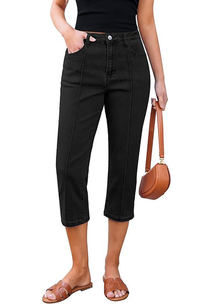 GRAPENT Women's Sculpting Denim Capri Skinny Jean Slim Stretch