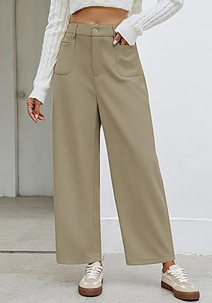 GRAPENT Barrel Pants for Women High Waisted Corduroy Elastic Waist Trendy Loose Casual Fall Trousers Pants with Pockets