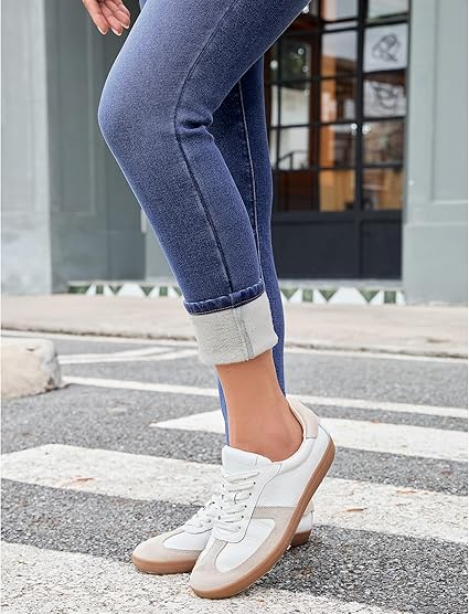 GRAPENT Fleece Lined Jeans for Women High Waisted Skinny Welt Pocket Winter Stretchy Denim Pants Warm Thermal Jeggings