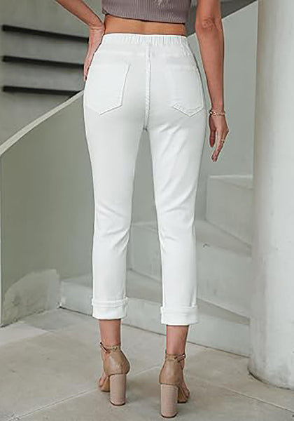 GRAPENT Pull On Jeans for Women High Waisted Skinny Capri Pants Trendy Stretch Denim Cropped Jeans Crop Jeggings Capris