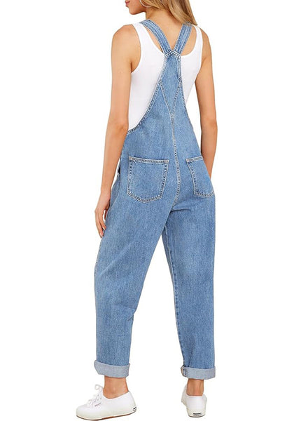 GRAPENT Overalls for Women Loose Fit Jean Denim Bib Jumpsuit Stretch Overall Pants