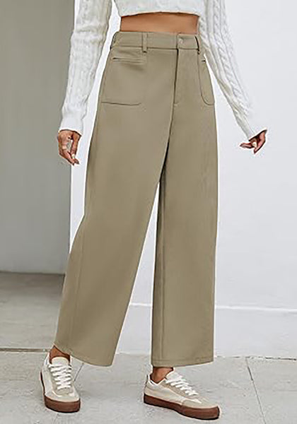 GRAPENT Barrel Pants for Women High Waisted Corduroy Elastic Waist Trendy Loose Casual Fall Trousers Pants with Pockets