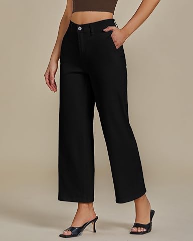 Grapent Women's Cowboy Jean Wide Leg Ankle Vintage Denim Pant Sculpting