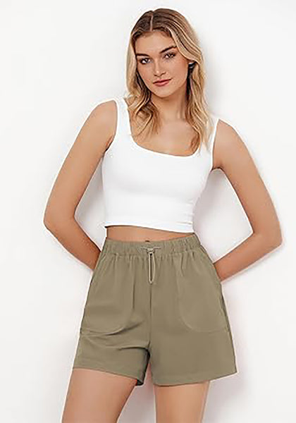 GRAPENT Athletic Shorts for Women High Waisted Casual Exercise Hiking Quick Dry Sports Gym Running Shorts with Pockets