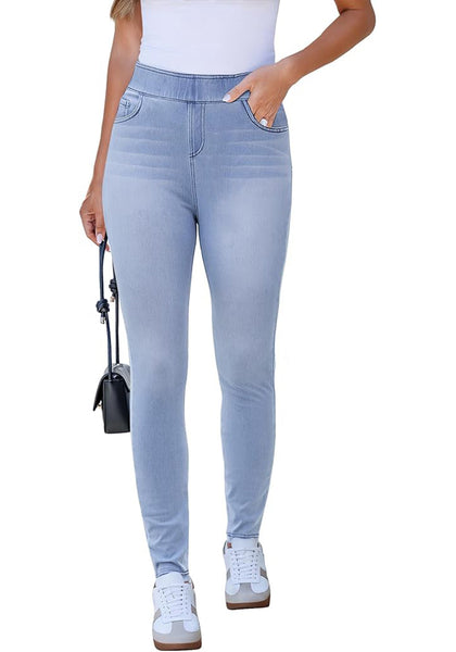 GRAPENT Skinny Jeans for Women Trendy High Waisted Pull On Elastic Waist Soft Stretchy Denim Pants Sweatpant Jeggings