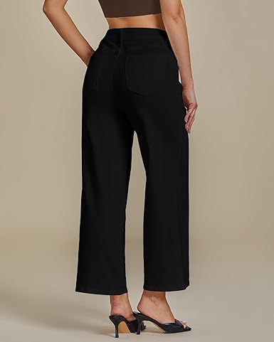 Grapent Women's Cowboy Jean Wide Leg Ankle Vintage Denim Pant Sculpting