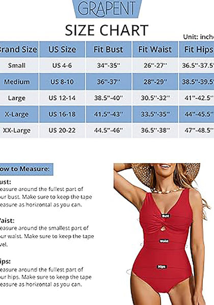 GRAPENT StrapCore One Piece Swimsuit Women Padded Twist Knot Cut Out Adjustable Straps Bathing Suits Beach Modest Swimming Suits