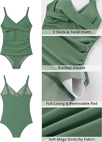 GRAPENT StrapCore One Piece Swimsuit Women Padded Twist Knot Bathing Suits Beach Modest Swimming Suits