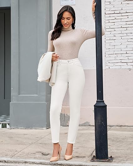 GRAPENT Fleece Lined Jeans for Women Trendy High Waisted Skinny Winter Stretchy Denim Pants Ankle Warm Thermal Jeggings