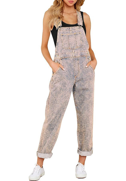 GRAPENT Overalls for Women Loose Fit Jean Denim Bib Jumpsuit Stretch Overall Pants