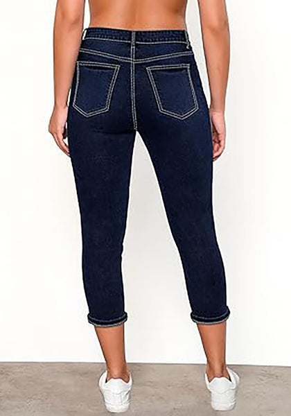 GRAPENT Capris Jeans for Women High Waisted Skinny Stretchy Denim Capri Pants Casual Cropped Jeggings Trousers