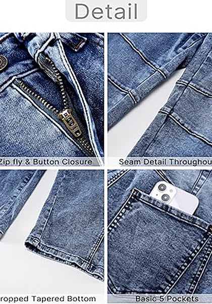 GRAPENT Barrel Jeans for Women Trendy High Waisted Wide Leg Baggy Cropped Relax Fit Stretch Denim Trouser Ankle Pants