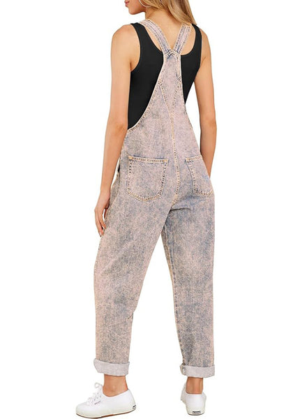 GRAPENT Overalls for Women Loose Fit Jean Denim Bib Jumpsuit Stretch Overall Pants