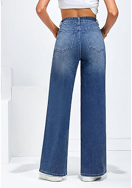 GRAPENT Wide Leg Jeans for Women Trendy High Waisted Stretchy Denim Pants 90s Baggy Jeans Trouser Jeans with Pockets