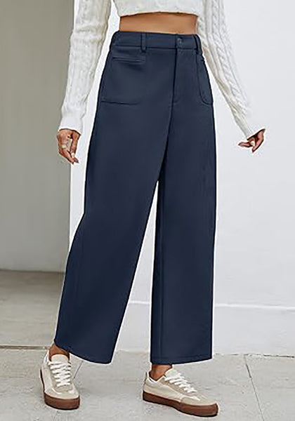 GRAPENT Barrel Pants for Women High Waisted Corduroy Elastic Waist Trendy Loose Casual Fall Trousers Pants with Pockets