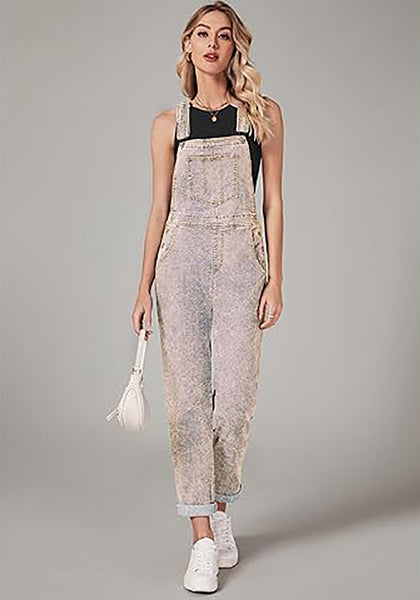 GRAPENT Overalls for Women Loose Fit Jean Denim Bib Jumpsuit Stretch Overall Pants