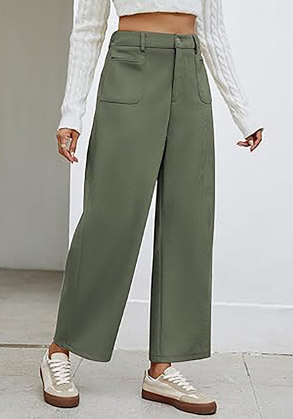 GRAPENT Barrel Pants for Women High Waisted Corduroy Elastic Waist Trendy Loose Casual Fall Trousers Pants with Pockets