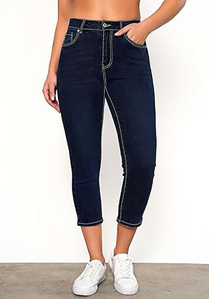 GRAPENT Capris Jeans for Women High Waisted Skinny Stretchy Denim Capri Pants Casual Cropped Jeggings Trousers