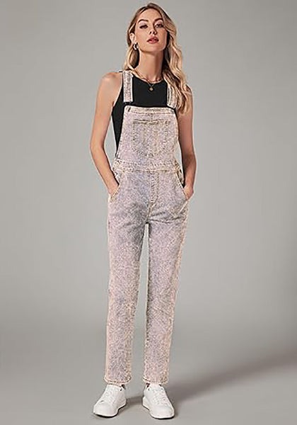 GRAPENT Overalls for Women Loose Fit Jean Denim Bib Jumpsuit Stretch Overall Pants
