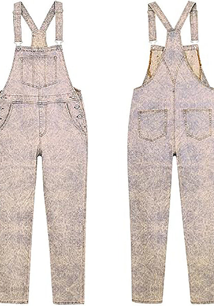 GRAPENT Overalls for Women Loose Fit Jean Denim Bib Jumpsuit Stretch Overall Pants
