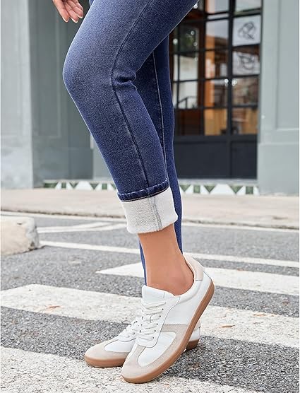 GRAPENT Fleece Lined Jeans for Women High Waisted Skinny Welt Pocket Winter Stretchy Denim Pants Warm Thermal Jeggings