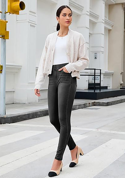 GRAPENT Skinny Jeans for Women Trendy High Waisted Pull On Elastic Waist Soft Stretchy Denim Pants Sweatpant Jeggings