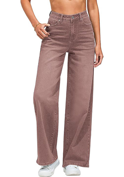 GRAPENT Wide Leg Jeans for Women Trendy High Waisted Stretchy Denim Pants 90s Baggy Jeans Trouser Jeans with Pockets