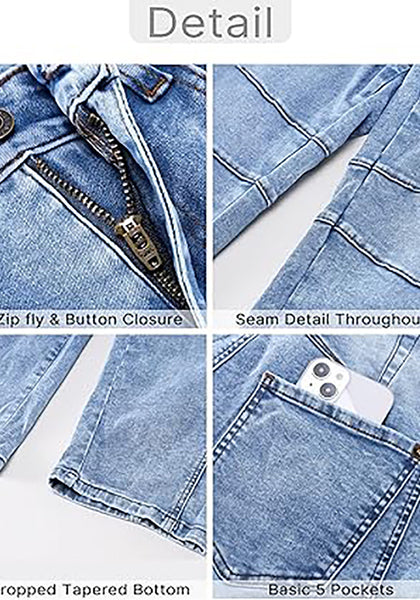 GRAPENT Barrel Jeans for Women Trendy High Waisted Wide Leg Baggy Cropped Relax Fit Stretch Denim Trouser Ankle Pants