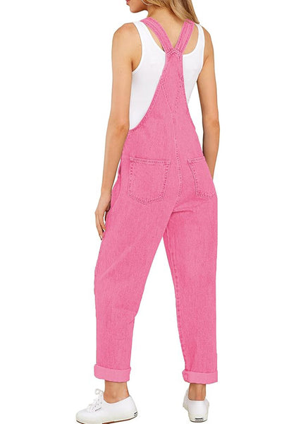 GRAPENT Overalls for Women Loose Fit Jean Denim Bib Jumpsuit Stretch Overall Pants
