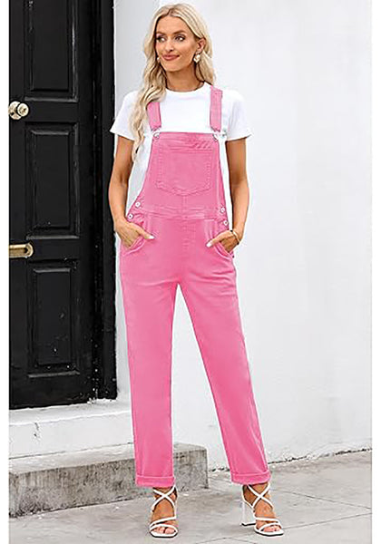 GRAPENT Overalls for Women Loose Fit Jean Denim Bib Jumpsuit Stretch Overall Pants