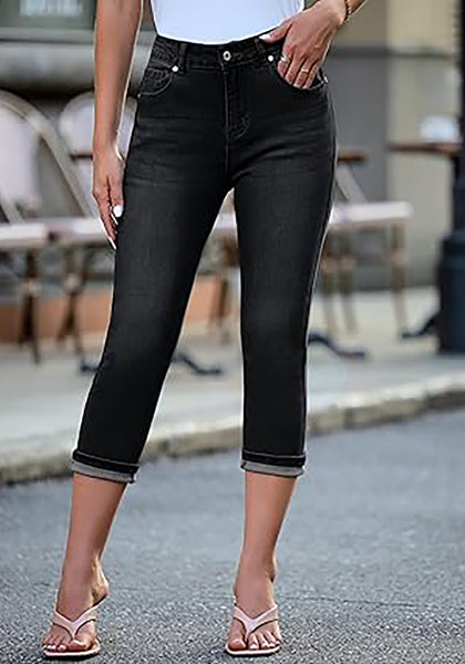 GRAPENT Capris Jeans for Women High Waisted Skinny Stretchy Denim Capri Pants Casual Cropped Jeggings Trousers