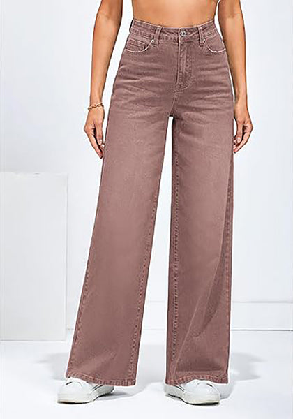 GRAPENT Wide Leg Jeans for Women Trendy High Waisted Stretchy Denim Pants 90s Baggy Jeans Trouser Jeans with Pockets