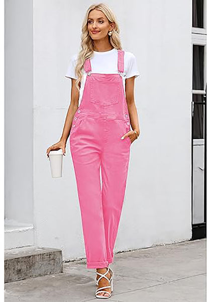 GRAPENT Overalls for Women Loose Fit Jean Denim Bib Jumpsuit Stretch Overall Pants