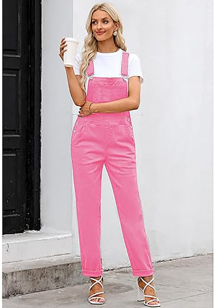 GRAPENT Overalls for Women Loose Fit Jean Denim Bib Jumpsuit Stretch Overall Pants