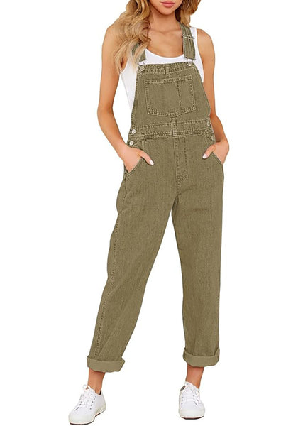 GRAPENT Overalls for Women Loose Fit Jean Denim Bib Jumpsuit Stretch Overall Pants