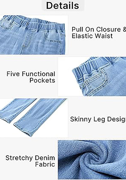 GRAPENT Pull On Jeans for Women High Waisted Skinny Capri Pants Trendy Stretch Denim Cropped Jeans Crop Jeggings Capris