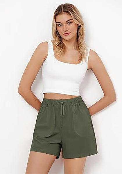 GRAPENT Athletic Shorts for Women High Waisted Casual Exercise Hiking Quick Dry Sports Gym Running Shorts with Pockets