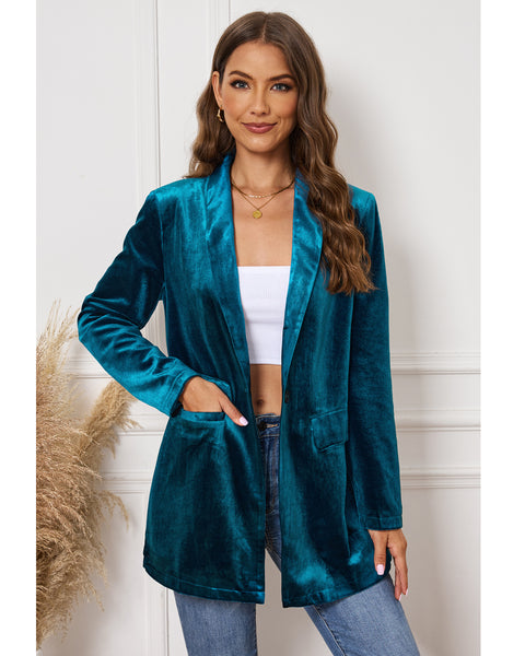 GRAPENT Velvet Blazers Jackets for Women Business Casual Oversized Long Suit Jacket Dressy Cardigan Blazer Work Office