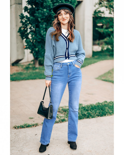 GRAPENT Bootcut Jeans for Women High Waist Stretchy Fleece Lined Pants Flare Jeans Denim Thermal Pants Winter Clothes