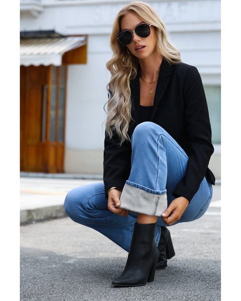 GRAPENT Bootcut Jeans for Women High Waist Stretchy Fleece Lined Pants Flare Jeans Denim Thermal Pants Winter Clothes