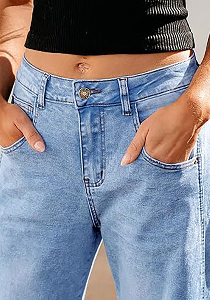 GRAPENT Barrel Jeans for Women Trendy High Waisted Wide Leg Baggy Cropped Relax Fit Stretch Denim Trouser Ankle Pants