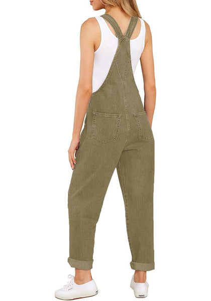 GRAPENT Overalls for Women Loose Fit Jean Denim Bib Jumpsuit Stretch Overall Pants