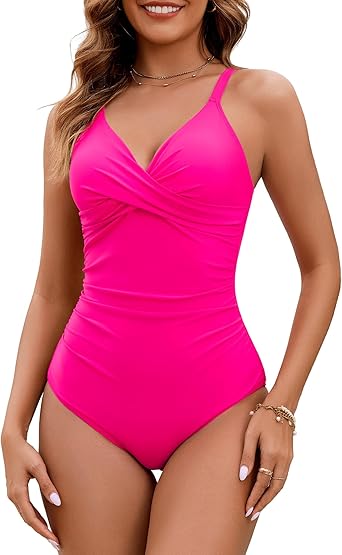 GRAPENT StrapCore One Piece Swimsuit Women Padded Twist Knot Bathing Suits Beach Modest Swimming Suits