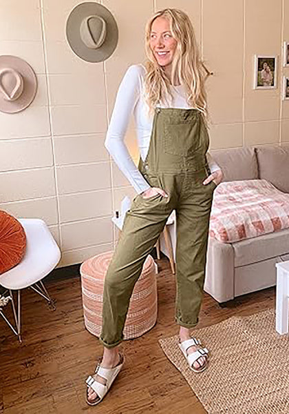 GRAPENT Overalls for Women Loose Fit Jean Denim Bib Jumpsuit Stretch Overall Pants